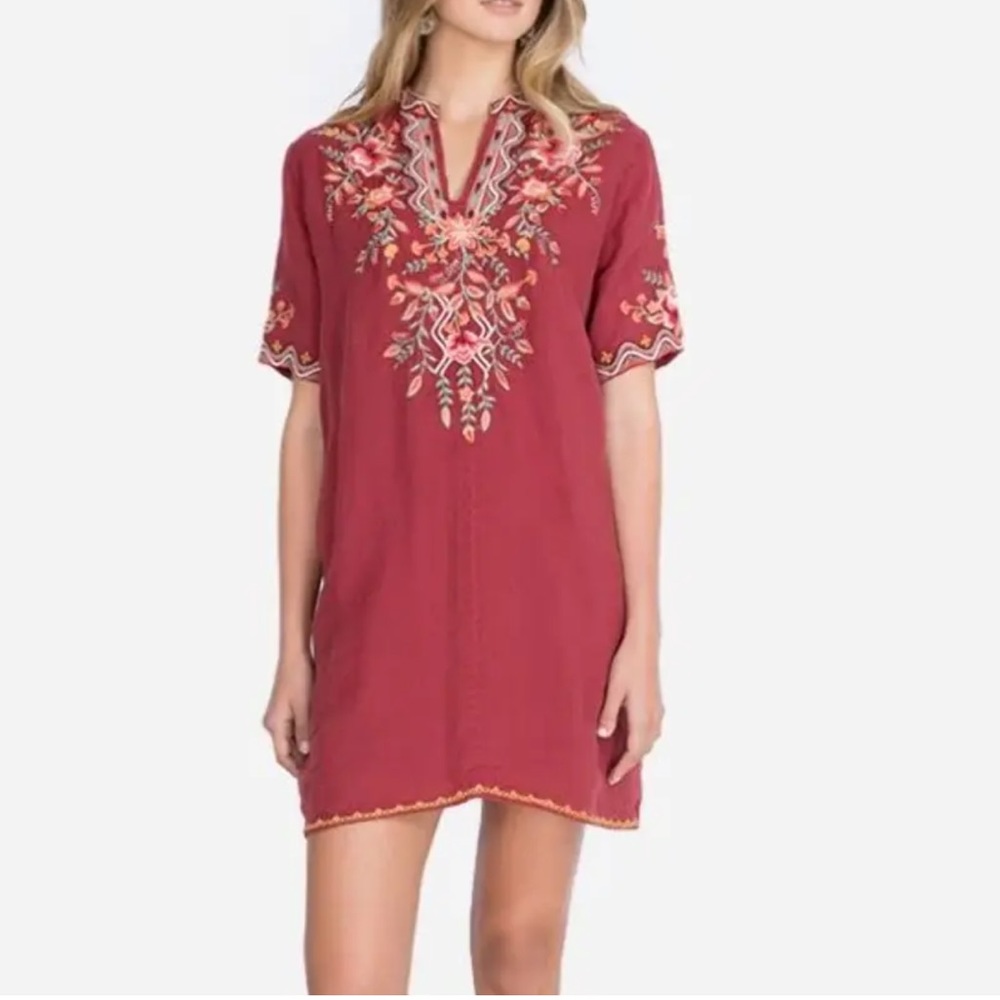 Johnny Was dress ALISE EASY V-NECK DRESS
MAROON